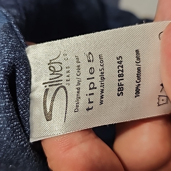 Silver medium blue plaid button down long sleeve shirt - Picture 6 of 6